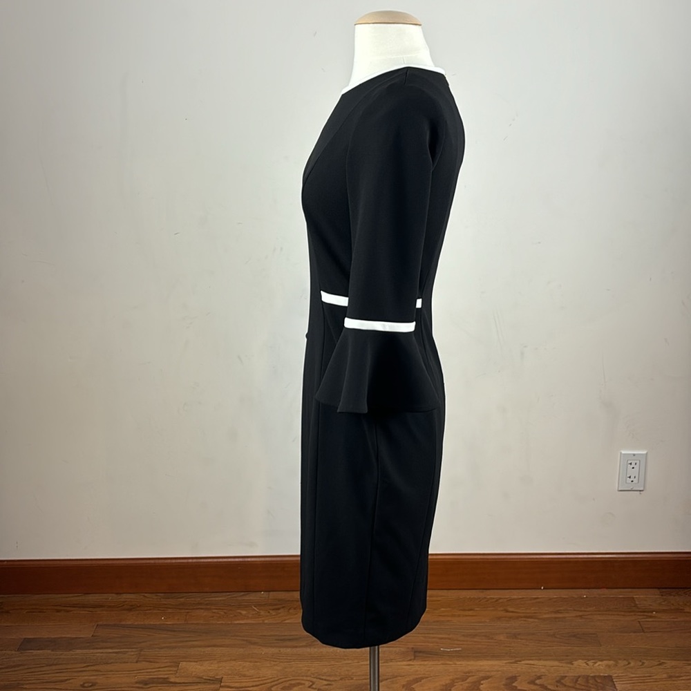 Calvin Klein Black Midi Dress with White Accents - Picture 3 of 6